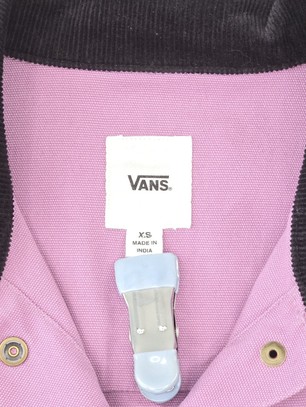 Vans Drill Chore Jacket Orchid Black Corduroy Collar Utility Coat Size XS - Picture 10 of 14